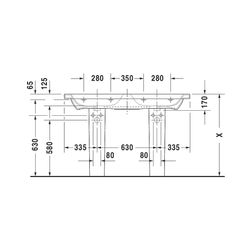 Duravit DuraStyle Doppelwaschtisch 480x1300x170mm wh, Weiß Hochglanz, Rechteckig, 2... DURAVIT-2338130000 4021534984631 (Abb. 1)