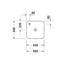 Duravit Cape Cod Aufsatzbecken 460mm, Weiß Hochglanz, DuraCeram, Quadratisch, ohne ... DURAVIT-2340460000 4021534988868 (Abb. 1)