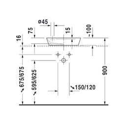 Duravit Cape Cod Aufsatzbecken 460mm, Weiß Hochglanz, DuraCeram, Quadratisch, ohne ... DURAVIT-2340460000 4021534988868 (Abb. 1)