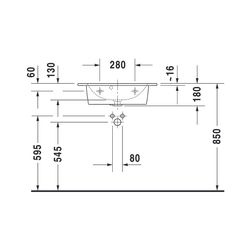 Duravit ME by Starck Waschtisch 400x630x180mm, Compact, Weiß SDM, Rechteckig, 1 Was... DURAVIT-2342633260 4053424893167 (Abb. 1)