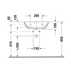 Duravit ME by Starck Waschtisch 400x600x180mm wandh. Weiß SM, Rechteckig, WonderGl... DURAVIT-23436032001 4053424893259 (Abb. 1)