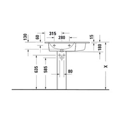 Duravit ME by Starck Waschtisch 490x830x180mm, Weiß Seidenmatt, Rechteckig, 1 Wasch... DURAVIT-2345833260 4053424893327 (Abb. 1)