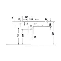 Duravit ME by Starck Waschtisch 490x830x180mm, Weiß Seidenmatt, Rechteckig, 1 Wasch... DURAVIT-2345833260 4053424893327 (Abb. 1)