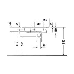 Duravit ME by Starck Waschtisch 490x830x180mm, Weiß Seidenmatt, Rechteckig, 1 Wasch... DURAVIT-2346833260 4053424893389 (Abb. 1)