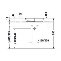 Duravit Cape Cod Aufsatzbecken 550mm, Weiß Hochglanz, DuraCeram, Rechteckig, ohne Ü... DURAVIT-2347550000 4053424587608 (Abb. 1)