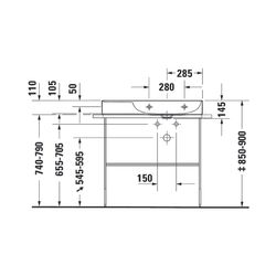 Duravit DuraSquare Waschtisch 470x800x145mm, WonderGliss, Weiß Hochglanz, Rechteck... DURAVIT-23498000791 4053424611723 (Abb. 1)