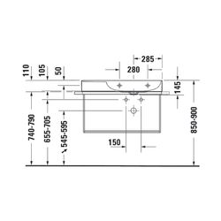 Duravit DuraSquare Waschtisch 470x800x145mm, WonderGliss, Weiß Hochglanz, Rechteck... DURAVIT-23498000791 4053424611723 (Abb. 1)