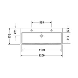 Duravit Vero Air Waschtisch 470x1200x165mm wh Weiß Hochglanz, Rechteckig, WonderGl... DURAVIT-23501200271 4053424121291 (Abb. 1)