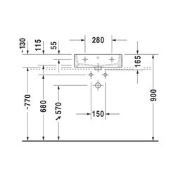 Duravit Vero Air Waschtisch 470x500x165mm wandhängend, Weiß Hochglanz, Rechteckig, ... DURAVIT-2350500070 4053424120553 (Abb. 1)
