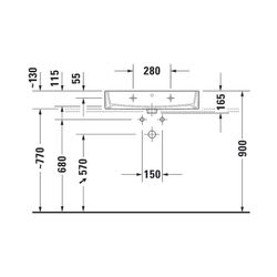 Duravit Vero Air Waschtisch 470x700x165mm wh Weiß Hochglanz, Rechteckig, WonderGli... DURAVIT-23507000411 4053424180366 (Abb. 1)