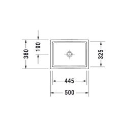 Duravit Vero Air Aufsatzbecken 500mm, Weiß Hochglanz, WonderGliss, Rechteckig, ohn... DURAVIT-23515000001 4053424471150 (Abb. 1)