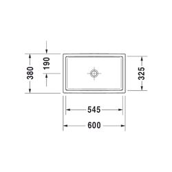Duravit Vero Air Aufsatzbecken 600mm, Weiß Hochglanz, WonderGliss, Rechteckig, ohn... DURAVIT-23516000001 4053424139289 (Abb. 1)