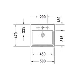 Duravit Vero Air Aufsatzbecken 500mm, Weiß Hochglanz, Rechteckig, mit HLB ohne Über... DURAVIT-2352500070 4053424188768 (Abb. 1)