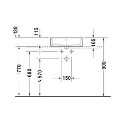 Duravit Vero Air Aufsatzbecken 500mm, Weiß Hochglanz, Rechteckig, mit HLB ohne Über... DURAVIT-2352500070 4053424188768 (Abb. 1)