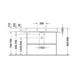 Duravit DuraSquare Waschtisch 470x1000x145mm, DuraCeram, Weiß Hochglanz, Rechteckig... DURAVIT-2353100079 4053424324296 (Abb. 1)