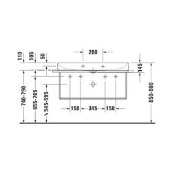 Duravit DuraSquare Waschtisch 470x1000x145mm, DuraCeram, Weiß Hochglanz, Rechteckig... DURAVIT-2353100079 4053424324296 (Abb. 1)