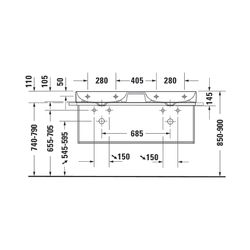 Duravit DuraSquare Waschtisch 470x1200x145mm wh, Weiß HG, Rechteckig, WonderGliss,... DURAVIT-23531200411 4053424611747 (Abb. 1)