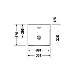 Duravit DuraSquare Waschtisch 470x500x145mm, DuraCeram, Weiß Hochglanz, Rechteckig,... DURAVIT-2353500041 4053424611853 (Abb. 1)