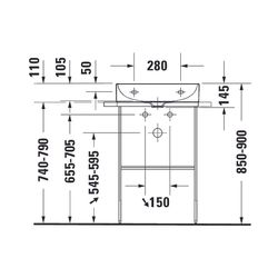 Duravit DuraSquare Waschtisch 470x500x145mm, DuraCeram, Weiß Hochglanz, Rechteckig,... DURAVIT-2353500041 4053424611853 (Abb. 1)