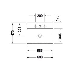 Duravit DuraSquare Waschtisch470x600x145mm wandh. Weiß Hochglanz, Rechteckig, DuraC... DURAVIT-2353600041 4053424151076 (Abb. 1)