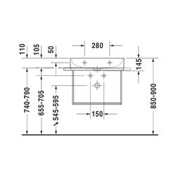 Duravit DuraSquare Metallkonsole 451x665x400mm, Mattschwarz, unter Waschtisch mit H... DURAVIT-0031024600 4053424418230 (Abb. 1)