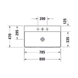 Duravit DuraSquare Waschtisch 470x800x145mm, DuraCeram, Weiß Hochglanz, Rechteckig,... DURAVIT-2353800071 4053424502731 (Abb. 1)