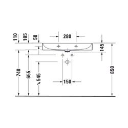 Duravit DuraSquare Waschtisch 470x800x145mm, DuraCeram, Weiß Hochglanz, Rechteckig,... DURAVIT-2353800071 4053424502731 (Abb. 1)