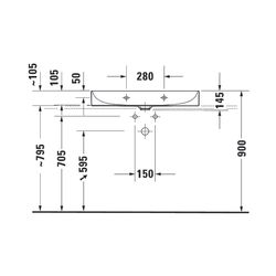 Duravit DuraSquare Waschtisch 470x800x145mm, DuraCeram, Weiß Hochglanz, Rechteckig,... DURAVIT-2353800071 4053424502731 (Abb. 1)