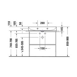 Duravit DuraSquare Waschtisch 470x800x145mm, DuraCeram, Weiß Hochglanz, Rechteckig,... DURAVIT-2353800071 4053424502731 (Abb. 1)