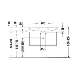 Duravit DuraSquare Waschtisch 470x800x145mm, DuraCeram, Weiß Hochglanz, Rechteckig,... DURAVIT-2353800071 4053424502731 (Abb. 1)