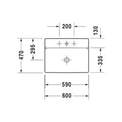 Duravit DuraSquare Aufsatzbecken 600mm, Weiß Hochglanz, DuraCeram, Rechteckig, mit ... DURAVIT-2354600041 4053424151212 (Abb. 1)