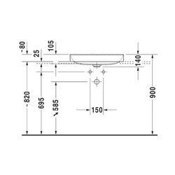 Duravit DuraSquare Aufsatzbecken 600mm, Weiß Hochglanz, DuraCeram, Rechteckig, ohne... DURAVIT-2355600000 4053424324333 (Abb. 1)