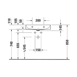 Duravit DuraSquare Waschtisch 400x600x145mm, Compact, DuraCeram, Weiß Hochglanz, Re... DURAVIT-2356600070 4053424497976 (Abb. 1)