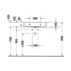 Duravit DuraSquare Waschtisch 400x600x145mm, Compact, DuraCeram, Weiß Hochglanz, Re... DURAVIT-2356600070 4053424497976 (Abb. 1)
