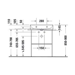 Duravit DuraSquare Waschtisch 400x600x145mm, Compact, DuraCeram, Weiß Hochglanz, Re... DURAVIT-2356600070 4053424497976 (Abb. 1)