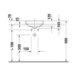 Duravit Happy D.2 Plus Aufsatzbecken 400mm, Anthrazit Matt, WonderGliss, Quadratis... DURAVIT-23594013001 4053424896762 (Abb. 1)