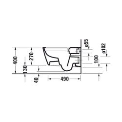 Duravit Design Classics Wand-WC 570x370x360mm, Weiß Hochglanz, 4,5l, WonderGliss, ... DURAVIT-25110900001 4053424897127 (Abb. 1)