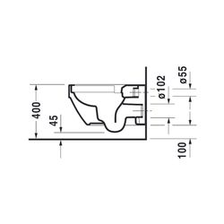 Duravit Wand-WC Vero Air 570x370x355mm, Weiß Hochglanz, 4,5l, Tiefspüler, rimless, ... DURAVIT-2525090000 4053424178974 (Abb. 1)