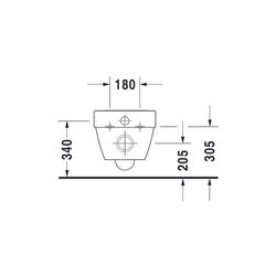 Duravit Wand-WC Vero Air 570x370x355mm, Weiß Hochglanz, 4,5l, Tiefspüler, rimless, ... DURAVIT-2525090000 4053424178974 (Abb. 1)