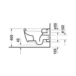 Duravit ME by Starck Wand-WC 570x370x355mm, Weiß Hochglanz, 4,5l, Tiefspüler, gesch... DURAVIT-2528090000 4021534966736 (Abb. 1)
