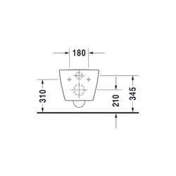 Duravit ME by Starck Wand-WC 570x370x355mm, Weiß Hochglanz, 4,5l, Tiefspüler, gesch... DURAVIT-2528090000 4021534966736 (Abb. 1)
