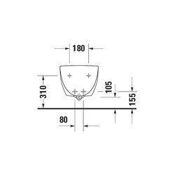 Duravit Architec Wandbidet 580x365x290mm, Weiß Hochglanz, 1 HL, HLB, Überlauf, verd... DURAVIT-2531150000 4021534434389 (Abb. 1)