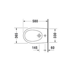 Duravit Architec Wandbidet 580x365x290mm, Weiß Hochglanz, 1 HL, HLB, Überlauf, verd... DURAVIT-2531150000 4021534434389 (Abb. 1)