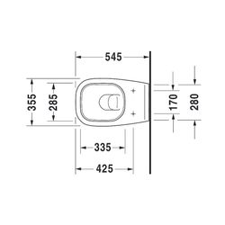 Duravit D-Code Wand-WC 545x355x355mm, Weiß Hochglanz, 4,5l, Tiefspüler, geschlossen... DURAVIT-2535090000 4021534842757 (Abb. 1)