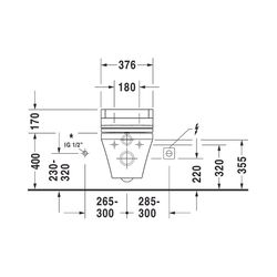 Duravit DuraStyle Wand-WC 620x370x345mm, Weiß Hochglanz, 4,5l, Tiefspüler, geschlos... DURAVIT-2537090000 4021534854439 (Abb. 1)