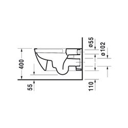 Duravit Happy D.2 Wand-WC 620x365x345mm, Weiß Hochglanz, 4,5l, WonderGliss, Tiefsp... DURAVIT-25500900001 4021534930959 (Abb. 1)