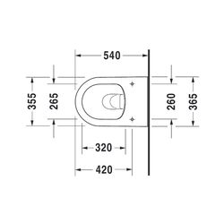 Duravit Darling New Wand-WC 540x365x340mm, Weiß Hochglanz, 4,5l, WonderGliss, Tief... DURAVIT-25570900001 4021534955662 (Abb. 1)