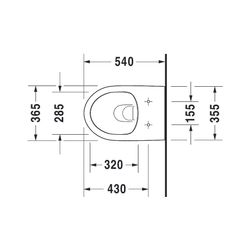 Duravit No.1 Wand-WC 540x365x350mm, Weiß Hochglanz, 4,5l, Tiefspüler, rimless, waag... DURAVIT-2562090000 4053424051710 (Abb. 1)