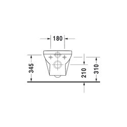 Duravit No.1 Wand-WC 540x365x350mm, Weiß Hochglanz, 4,5l, Tiefspüler, rimless, waag... DURAVIT-2562090000 4053424051710 (Abb. 1)