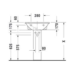 Duravit Waschtisch Darling New 480x550x175mm wandh. Weiß Hochglanz, Halbrund, Wond... DURAVIT-26215500001 4021534606120 (Abb. 1)
